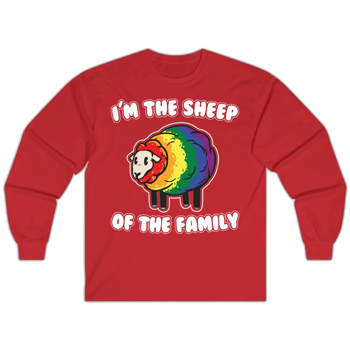 I'm The Sheep Of The Family Long Sleeve in Red