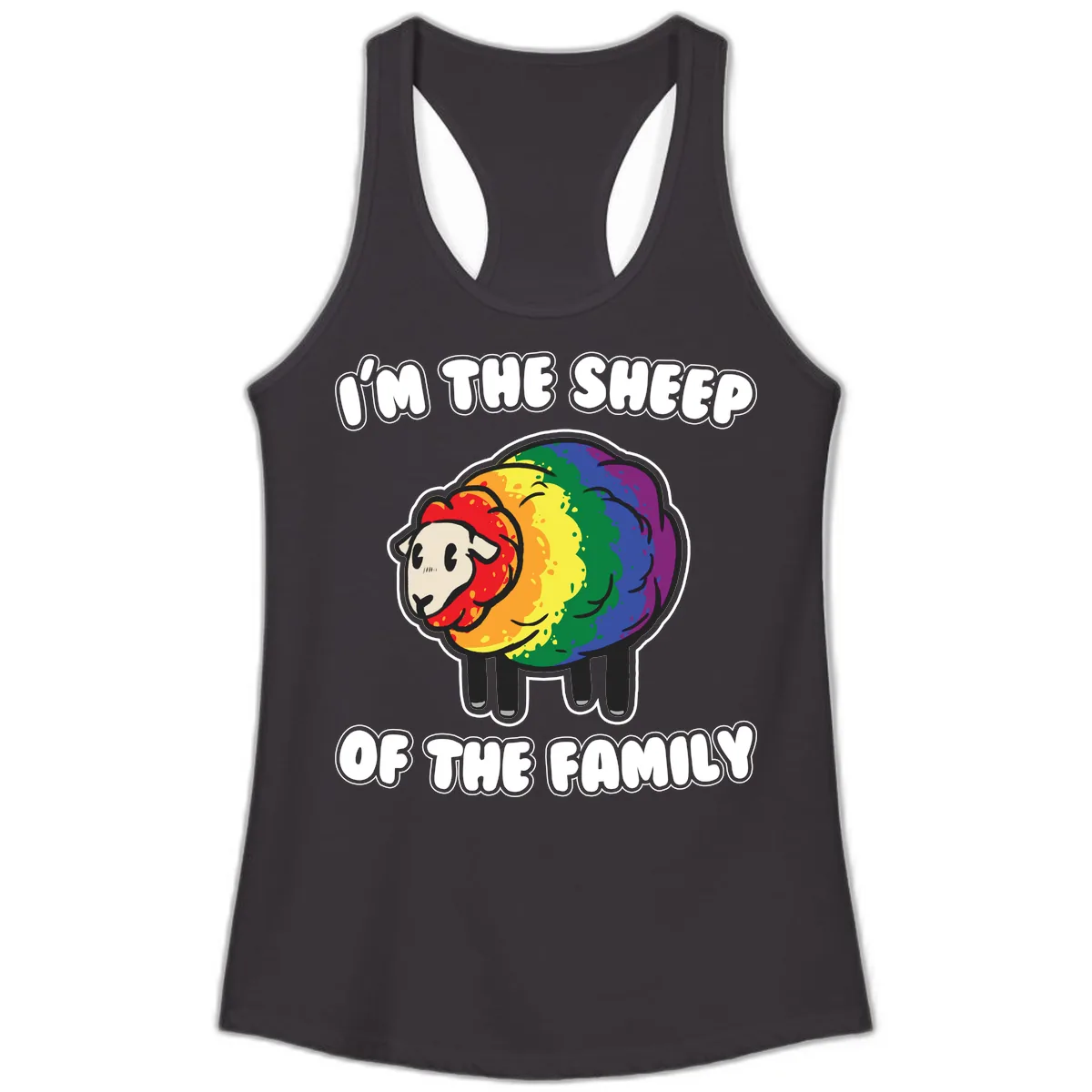 I'm The Sheep Of The Family Ladies Tank in Black