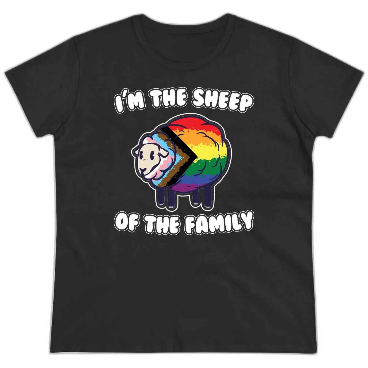 I'm The Sheep Of The Family Ladies Tee in Black