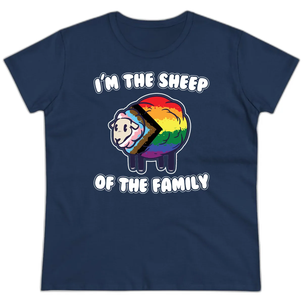 I'm The Sheep Of The Family Ladies Tee in Navy