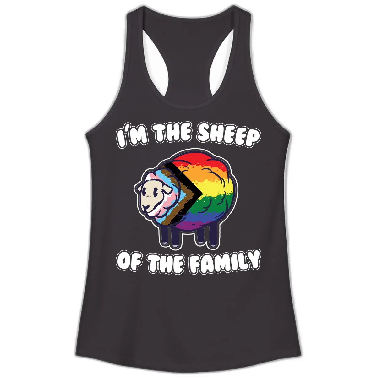 I'm The Sheep Of The Family Ladies Tank in Black