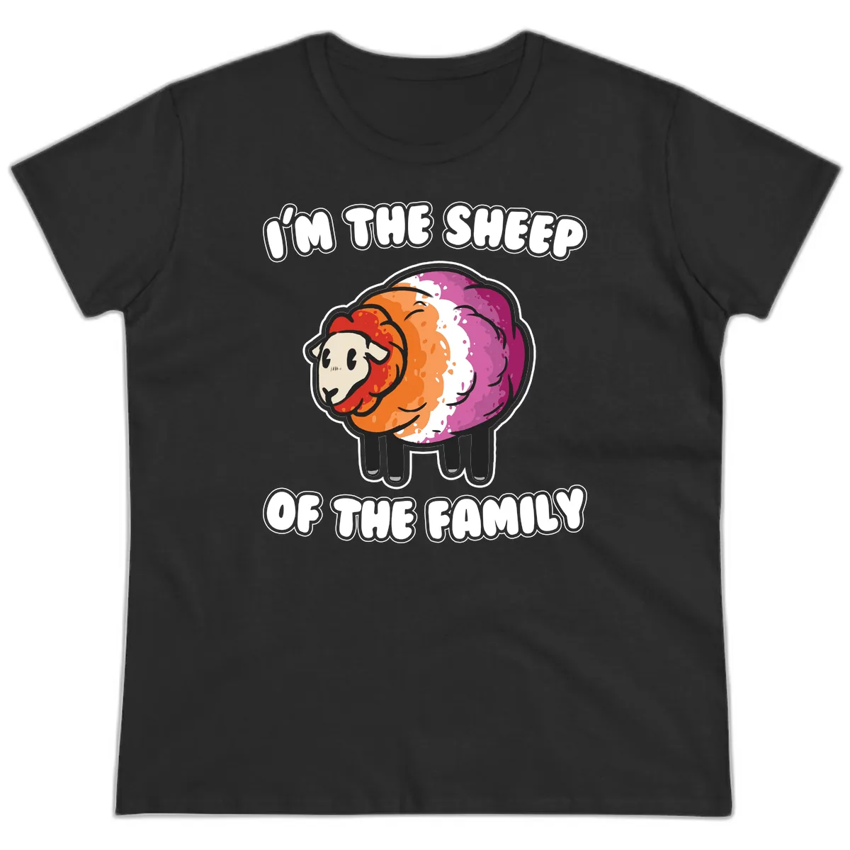 I'm The Sheep Of The Family Ladies Tee in Black
