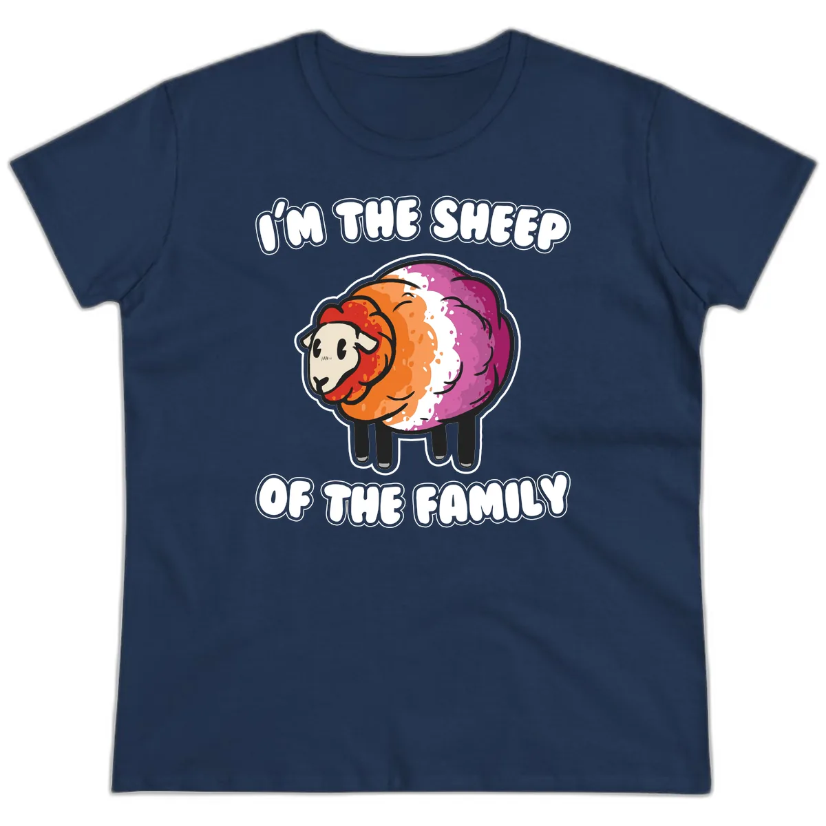 I'm The Sheep Of The Family Ladies Tee in Navy