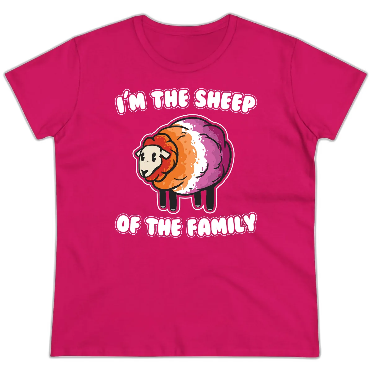 I'm The Sheep Of The Family Ladies Tee in Heliconia