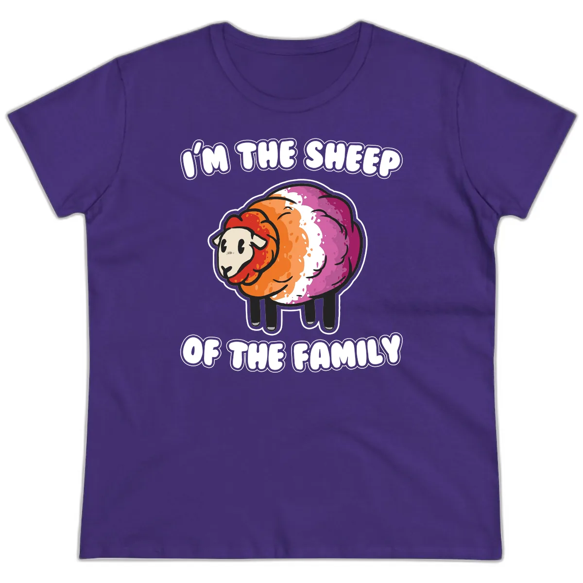 I'm The Sheep Of The Family Ladies Tee in Purple