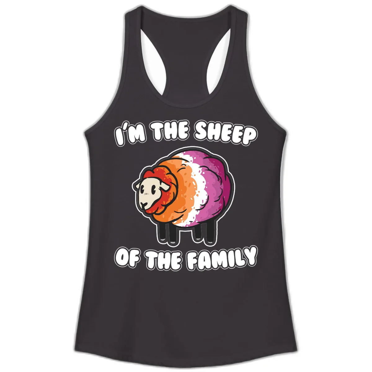 I'm The Sheep Of The Family Ladies Tank in Black