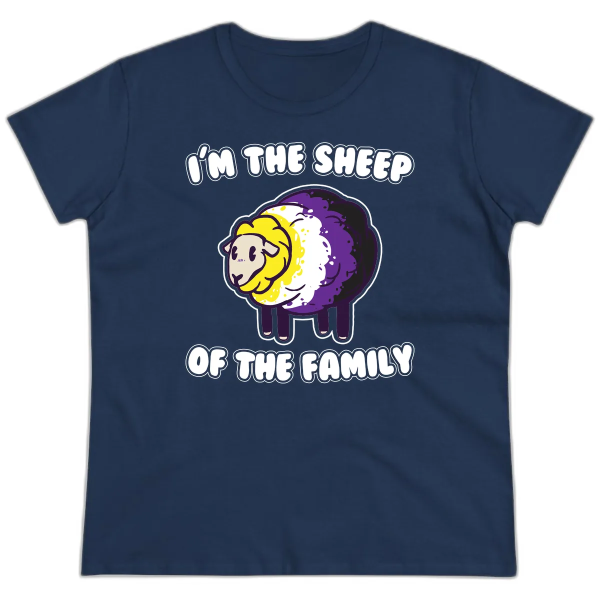 I'm The Sheep Of The Family Ladies Tee in Navy