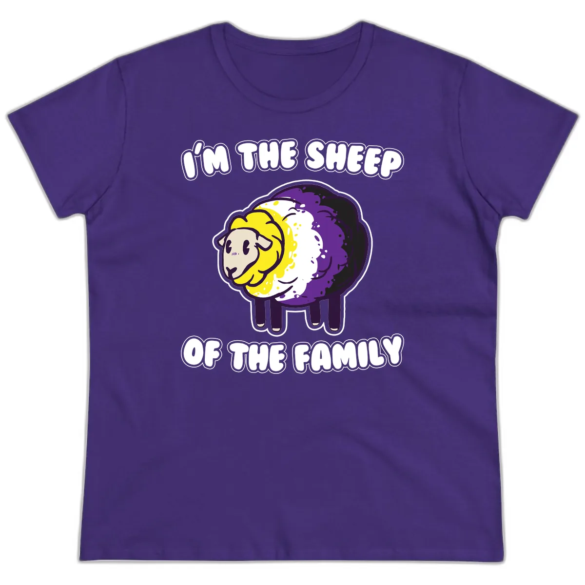 I'm The Sheep Of The Family Ladies Tee in Purple