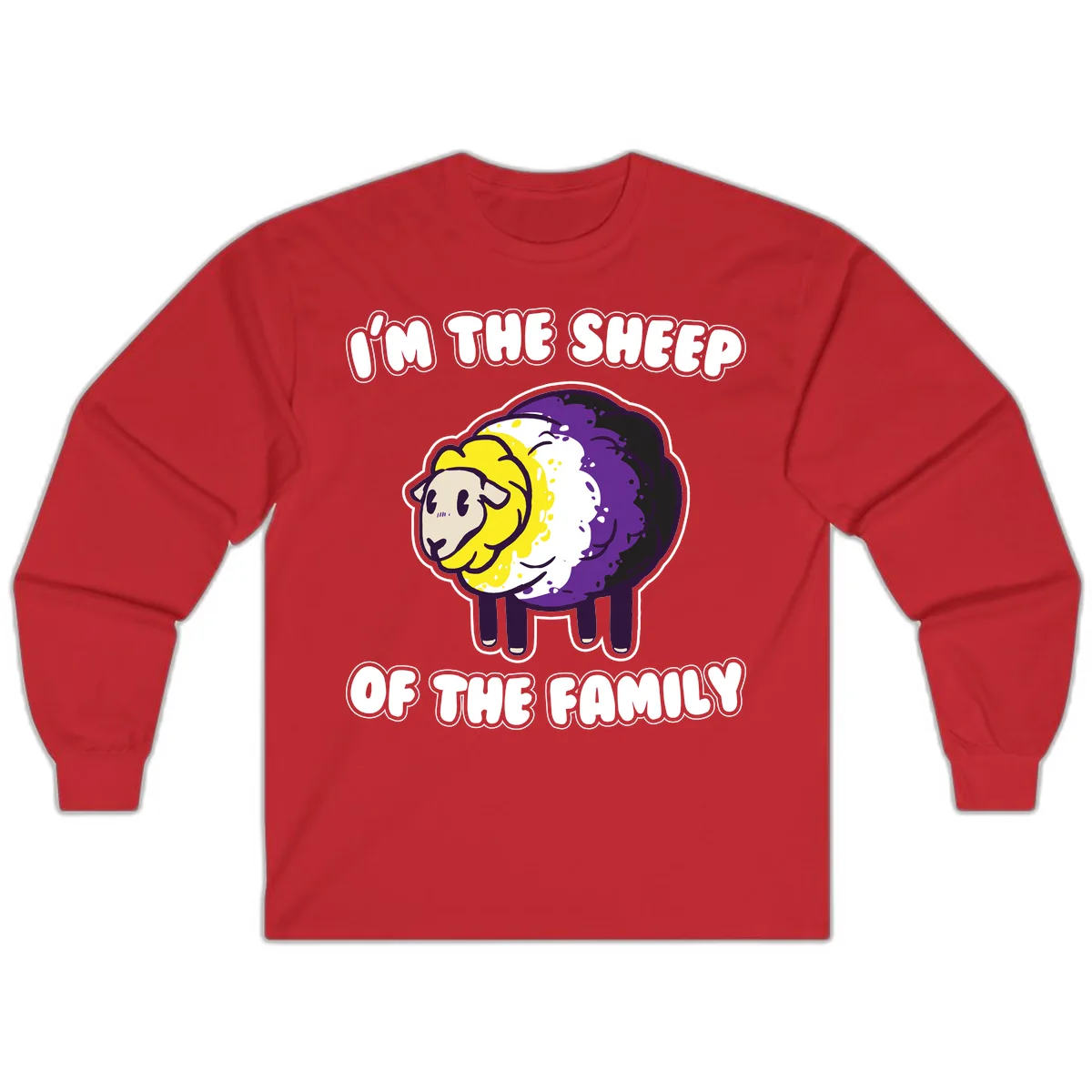 I'm The Sheep Of The Family Long Sleeve in Red