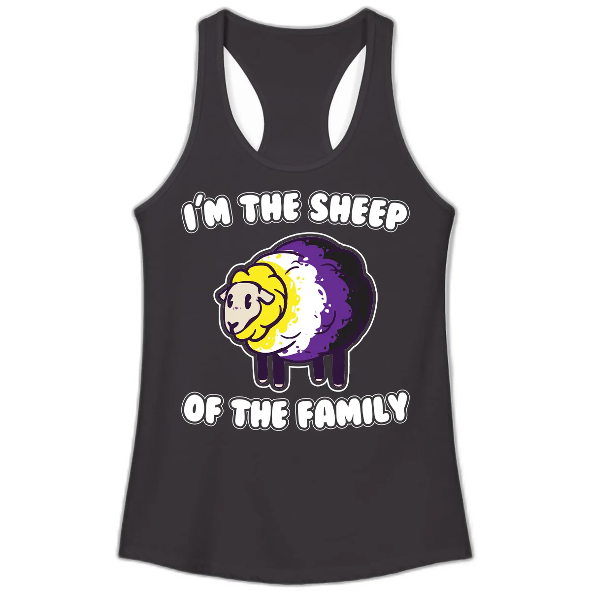 I'm The Sheep Of The Family Ladies Tank in Black