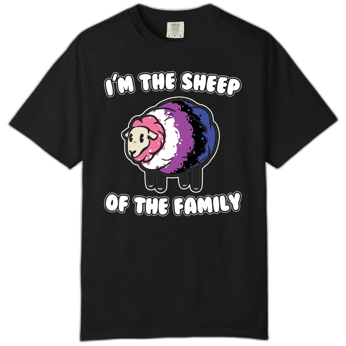 I'm The Sheep Of The Family Comfort Color in Black