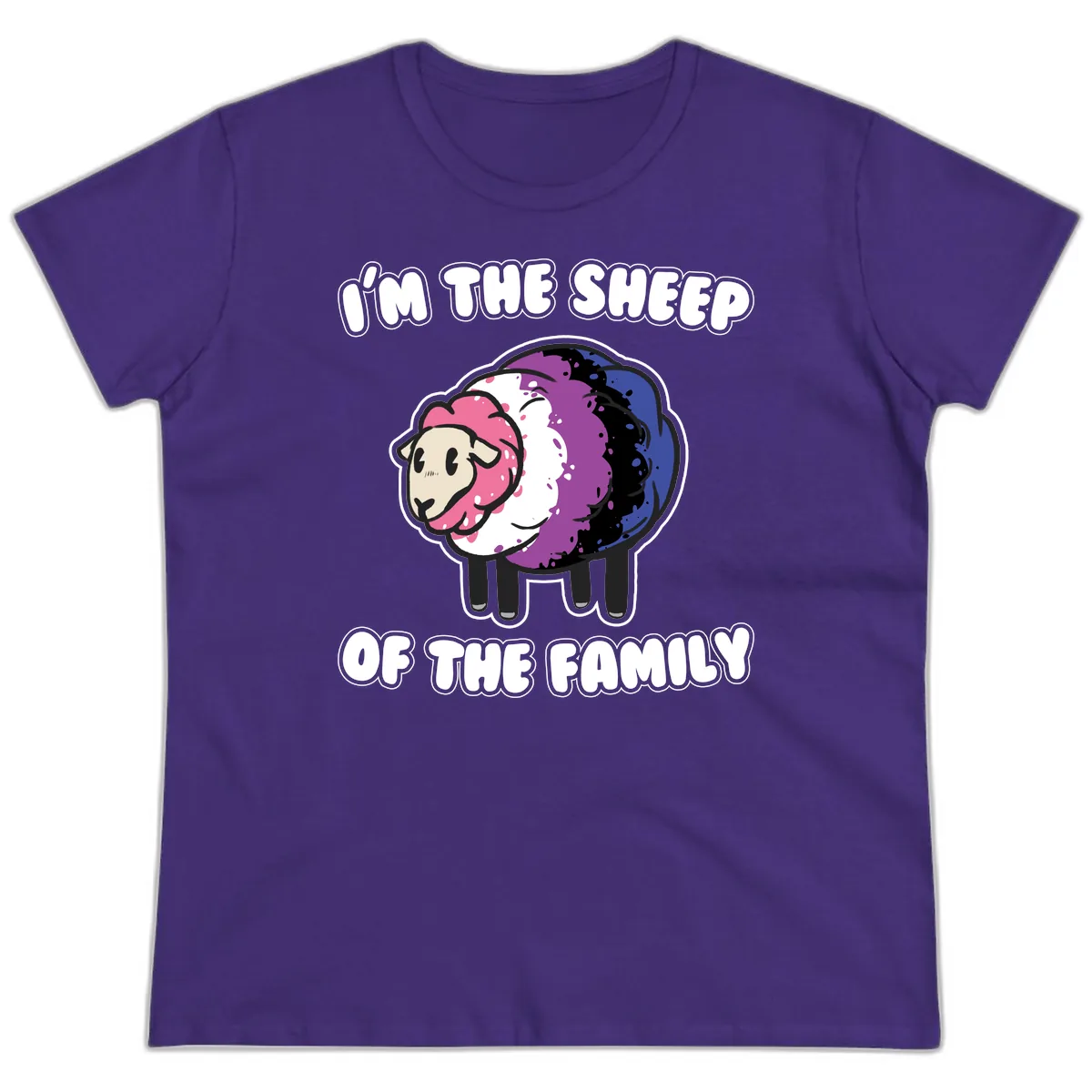I'm The Sheep Of The Family Ladies Tee in Purple