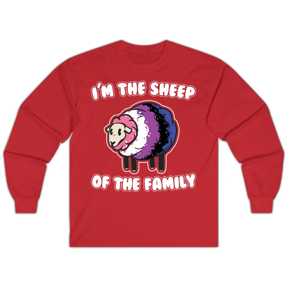 I'm The Sheep Of The Family Long Sleeve in Red