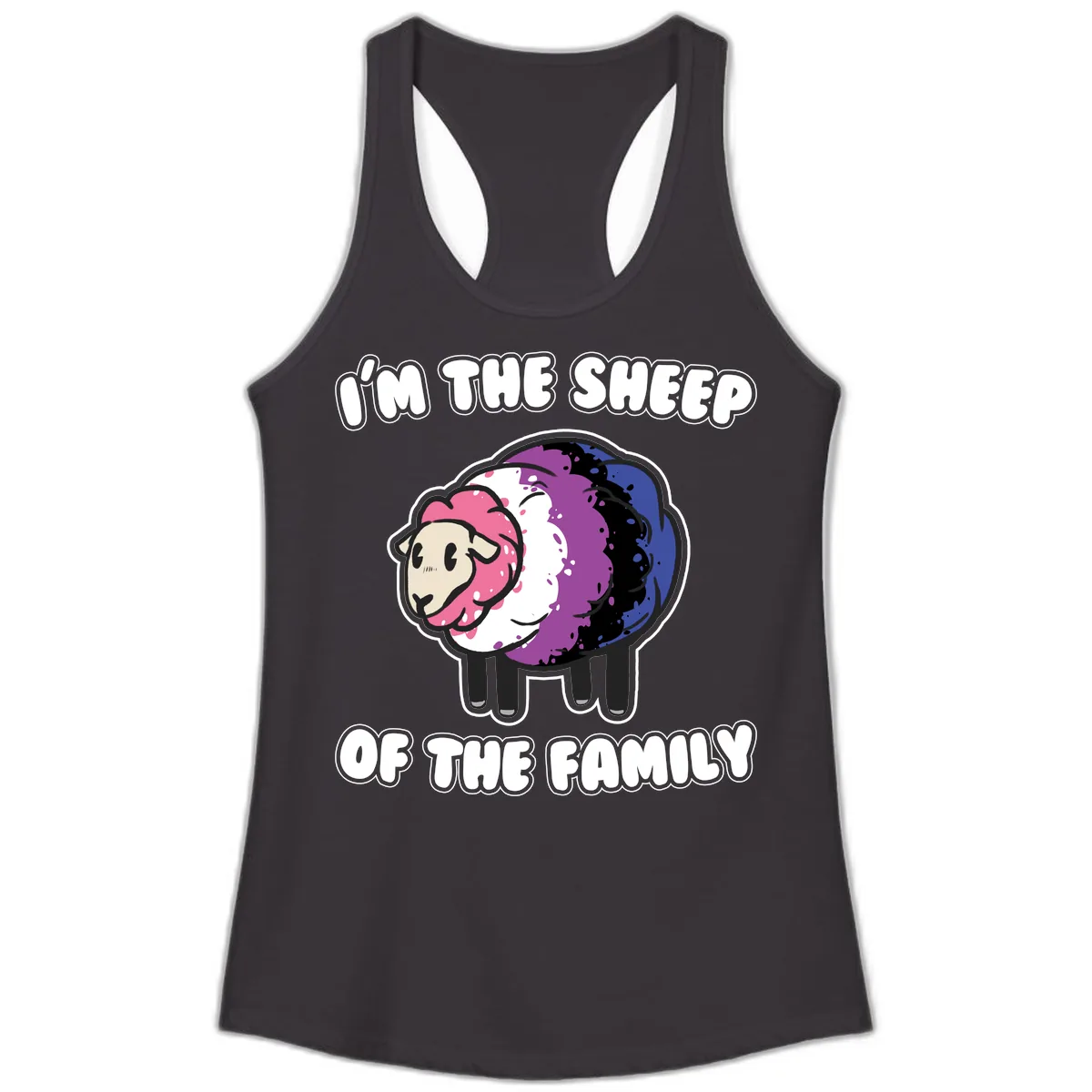 I'm The Sheep Of The Family Ladies Tank in Black