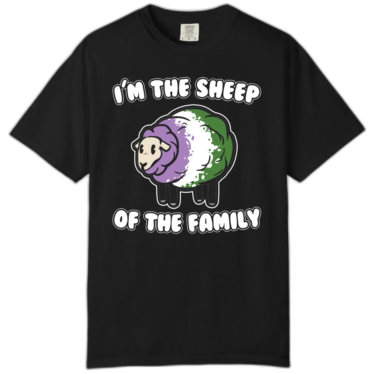 I'm The Sheep Of The Family Comfort Color in Black