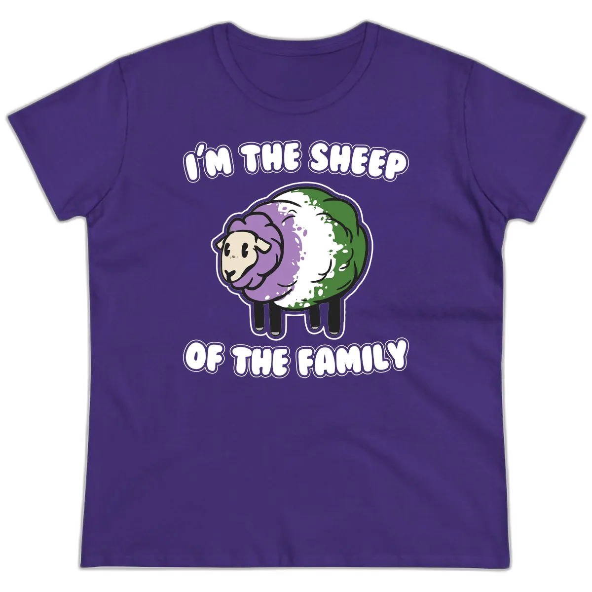 I'm The Sheep Of The Family Ladies Tee in Purple