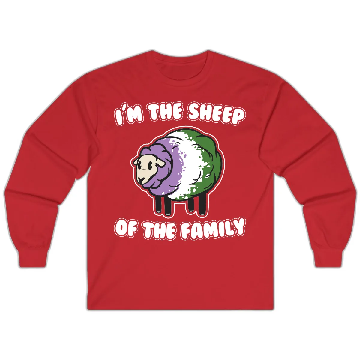 I'm The Sheep Of The Family Long Sleeve in Red