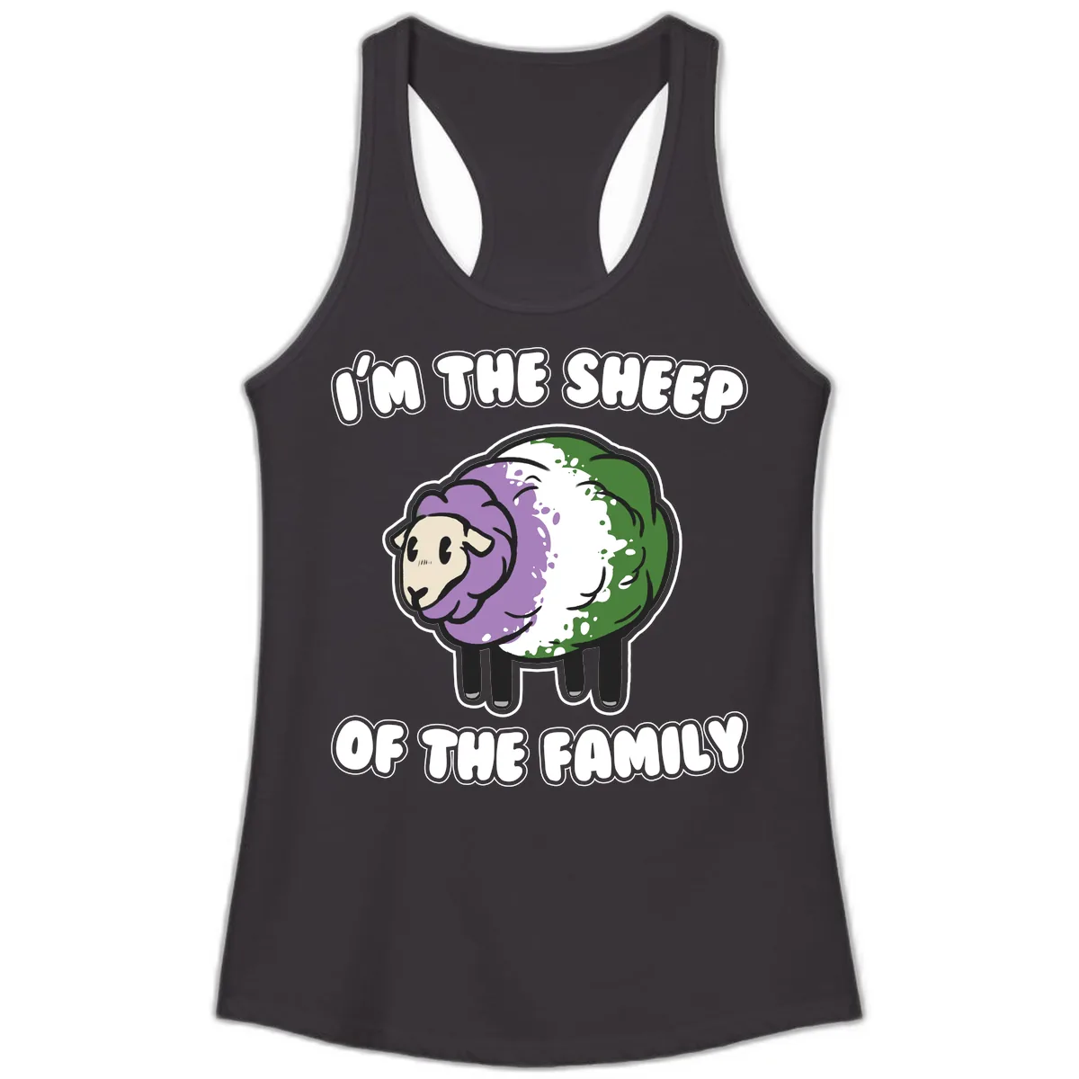 I'm The Sheep Of The Family Ladies Tank in Black