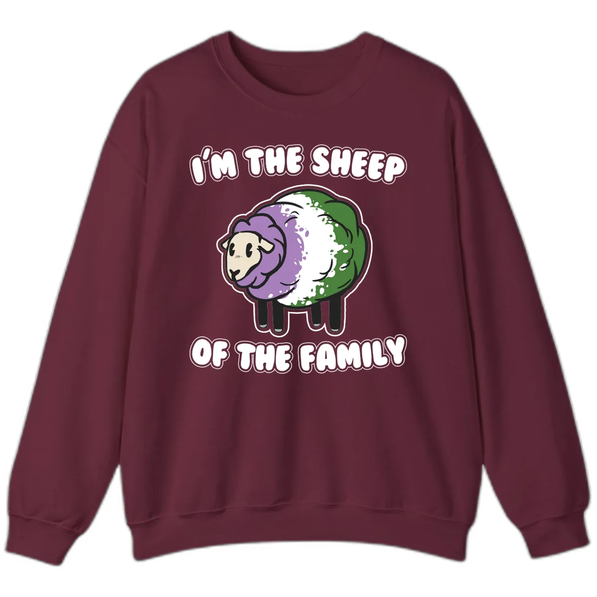 I'm The Sheep Of The Family Sweatshirt in Maroon