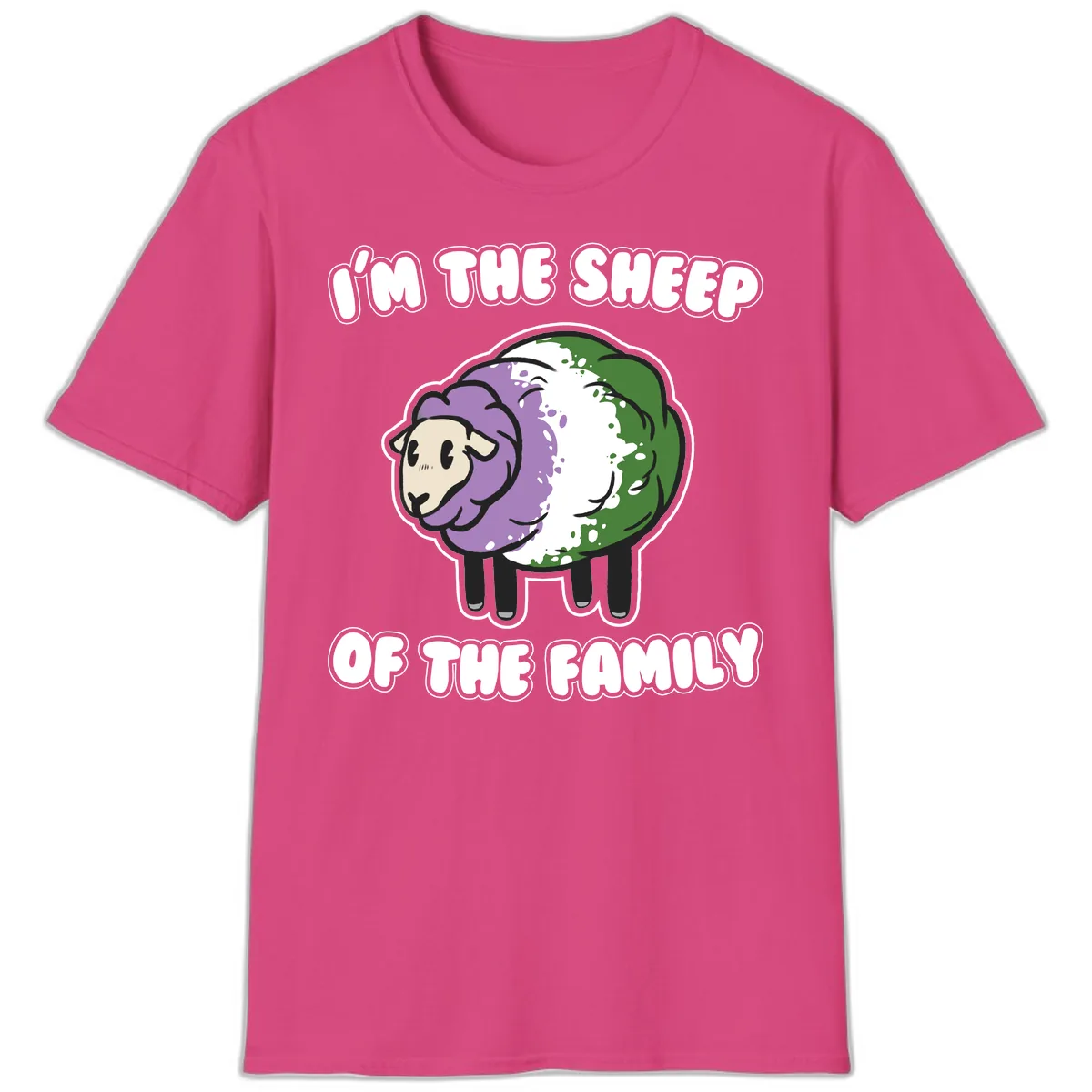 I'm The Sheep Of The Family T-Shirt in Heliconia