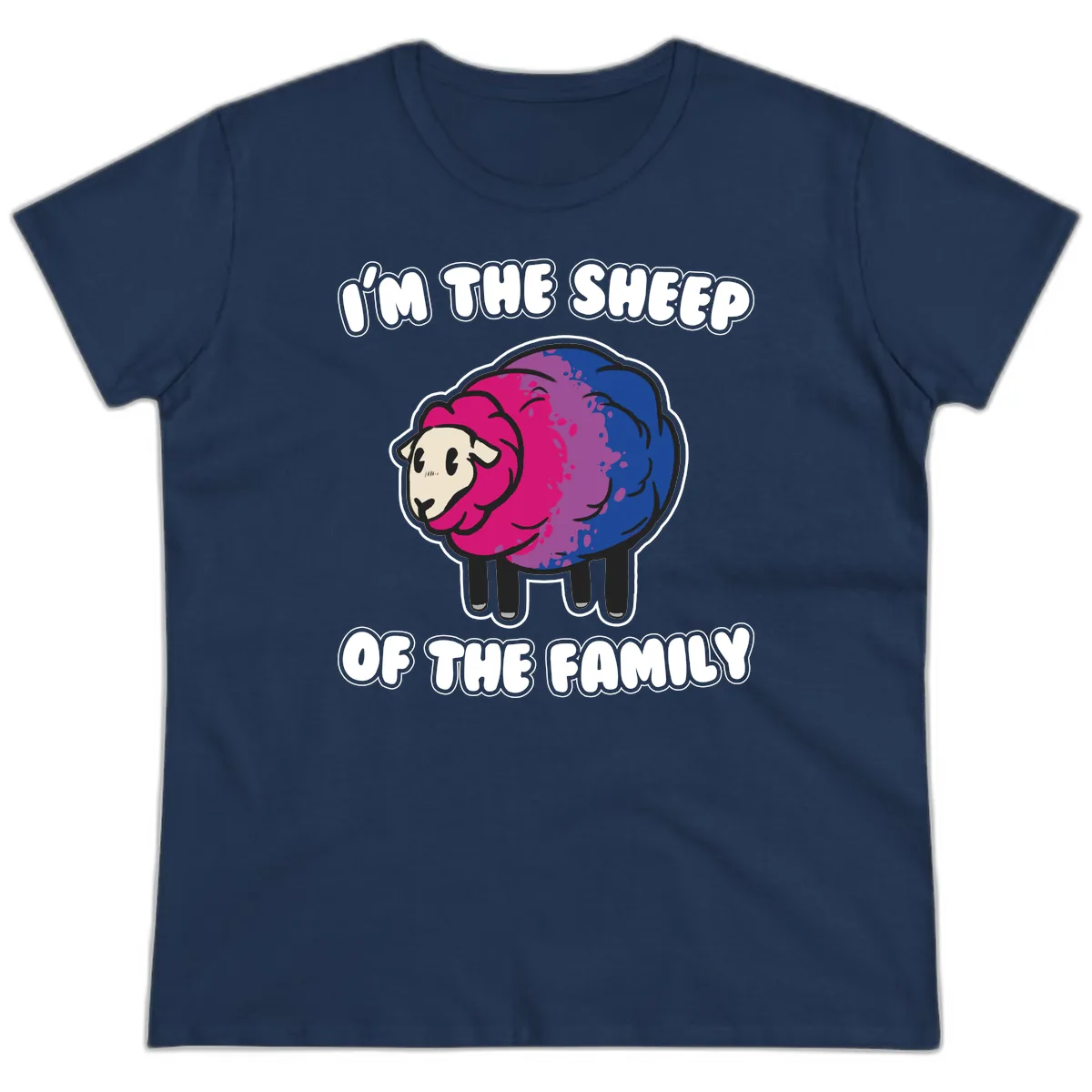 I'm The Sheep Of The Family Ladies Tee in Navy