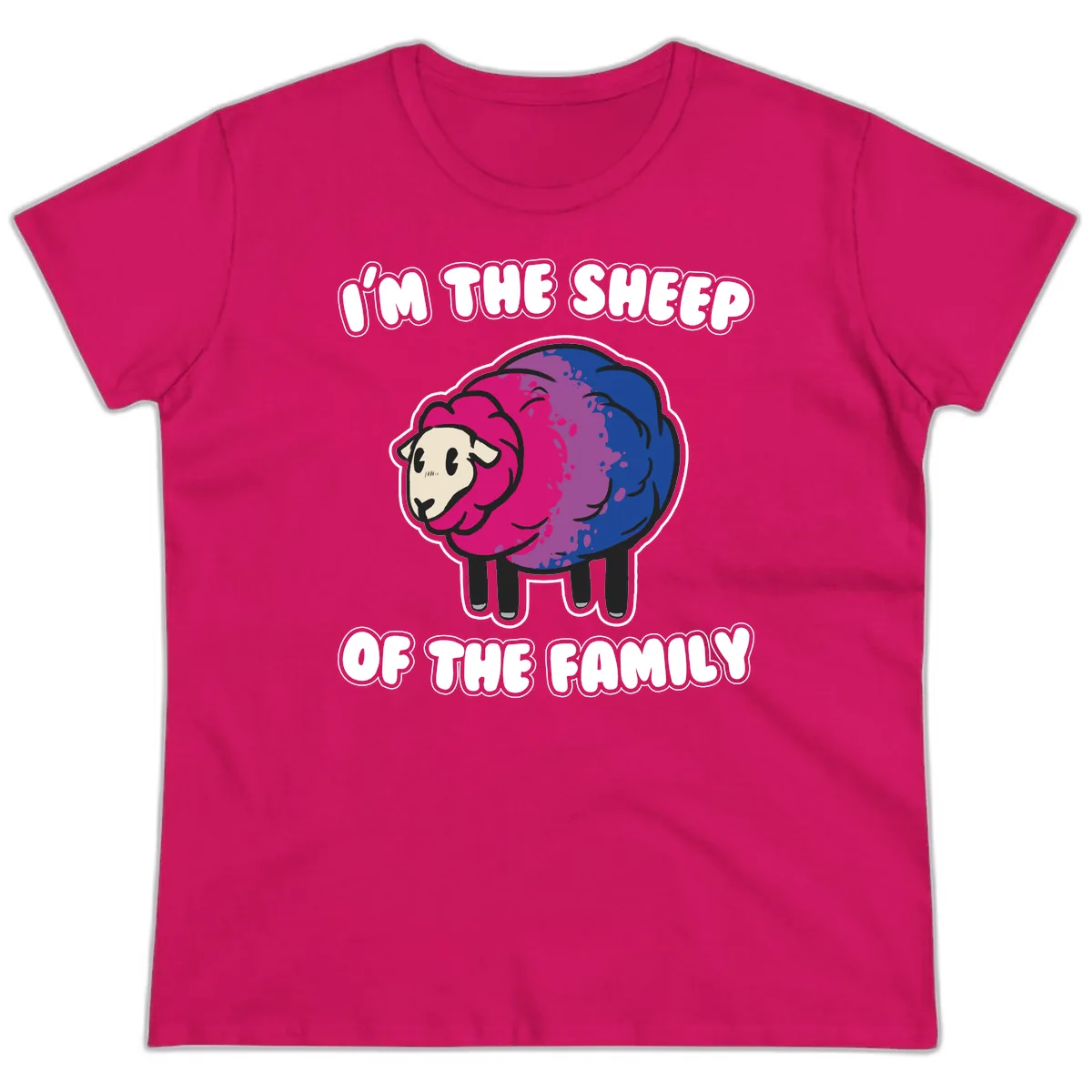 I'm The Sheep Of The Family Ladies Tee in Heliconia
