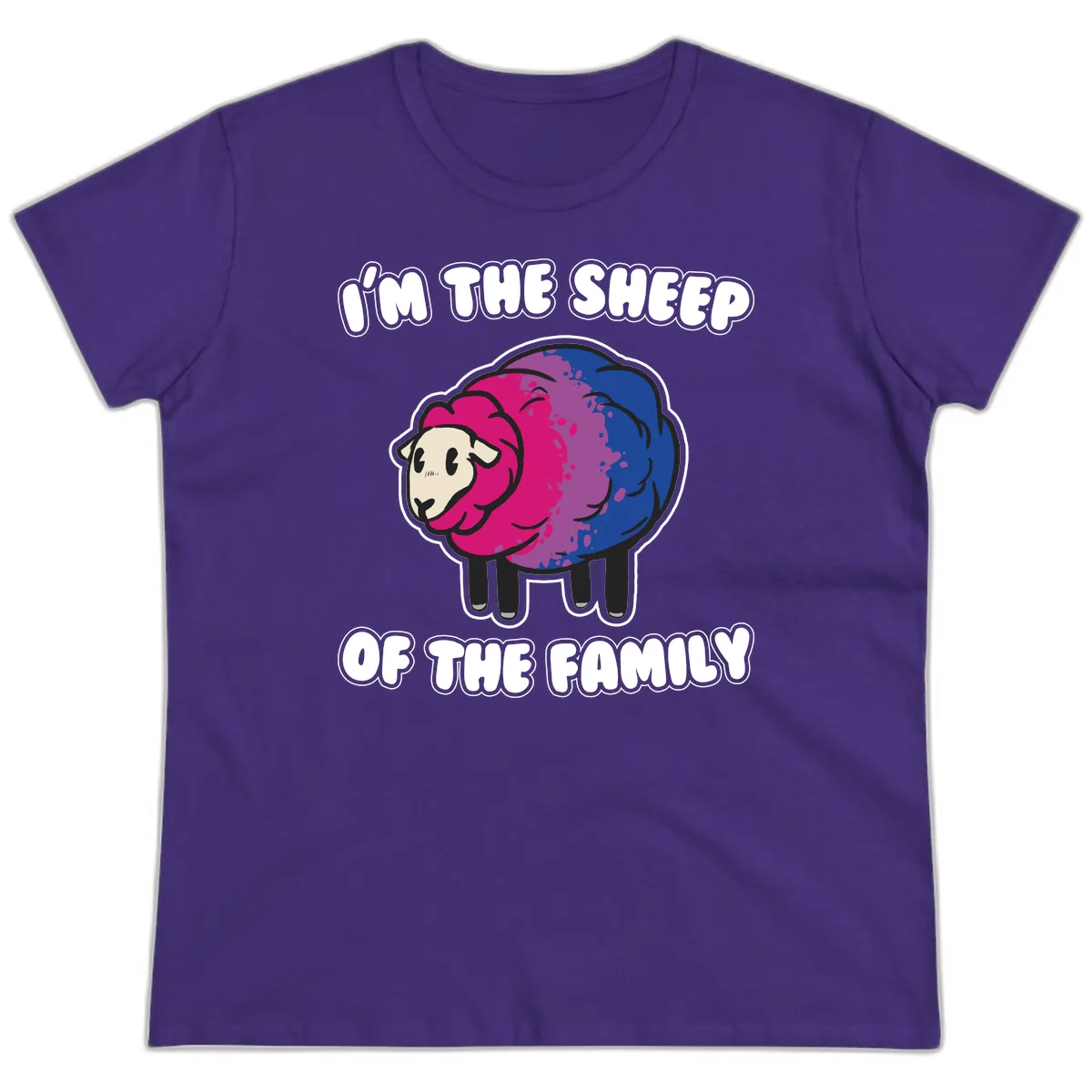 I'm The Sheep Of The Family Ladies Tee in Purple