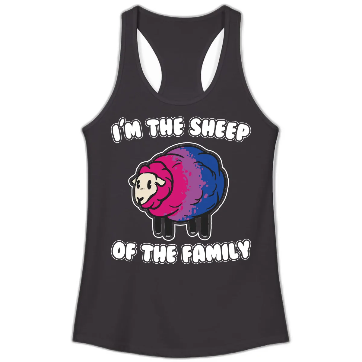I'm The Sheep Of The Family Ladies Tank in Black
