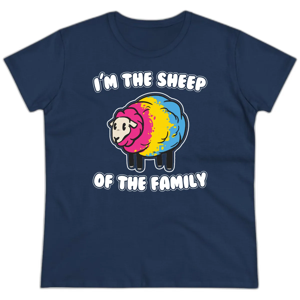 I'm The Sheep Of The Family Ladies Tee in Navy