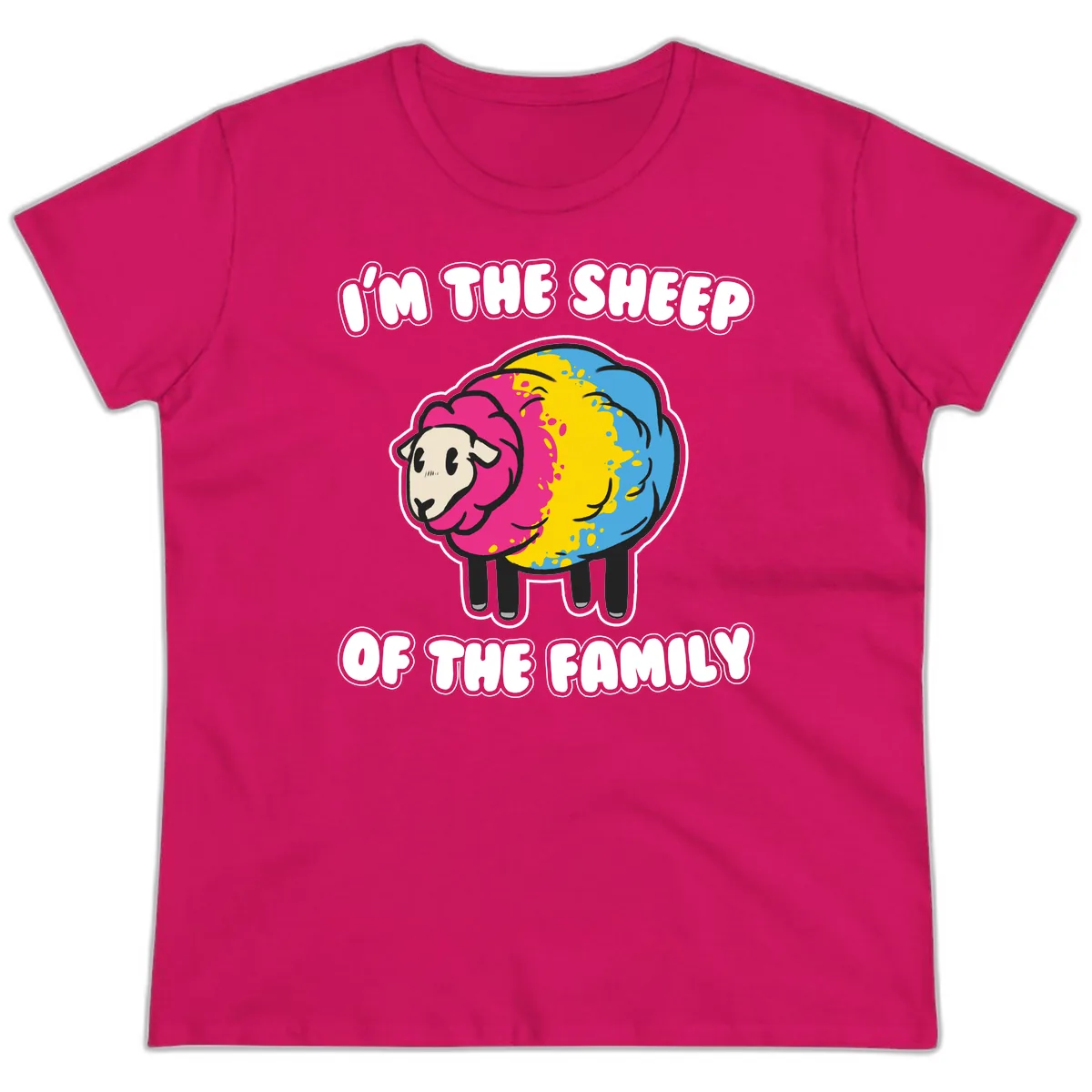 I'm The Sheep Of The Family Ladies Tee in Heliconia