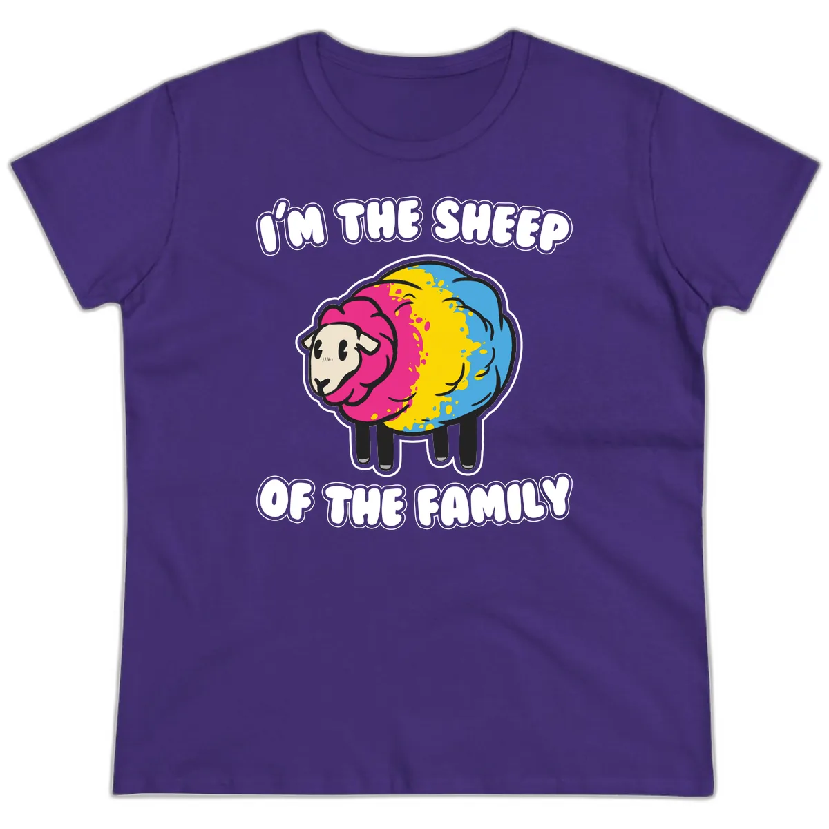 I'm The Sheep Of The Family Ladies Tee in Purple