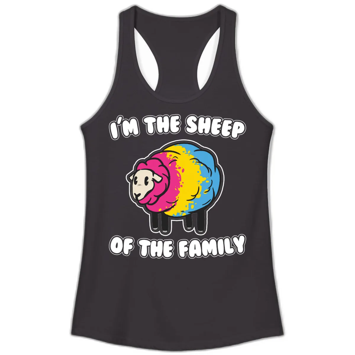 I'm The Sheep Of The Family Ladies Tank in Black
