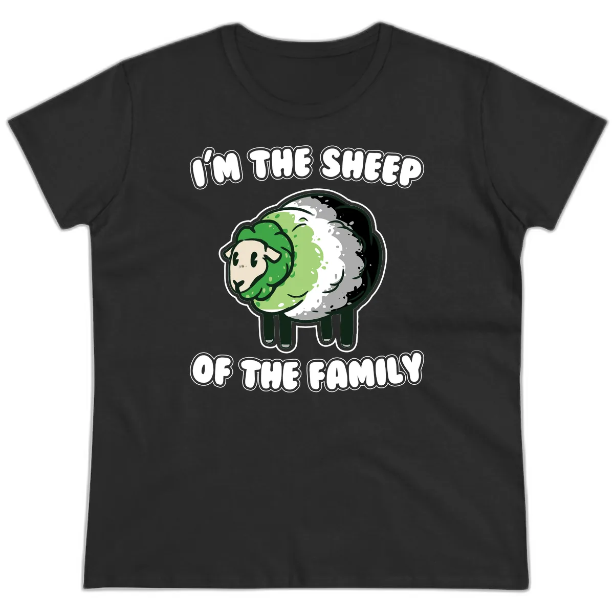 I'm The Sheep Of The Family Ladies Tee in Black