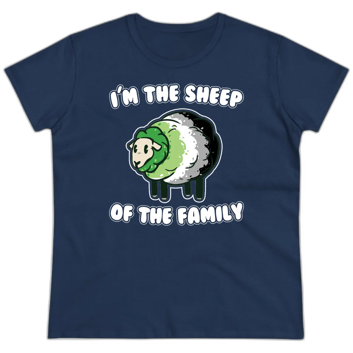 I'm The Sheep Of The Family Ladies Tee in Navy