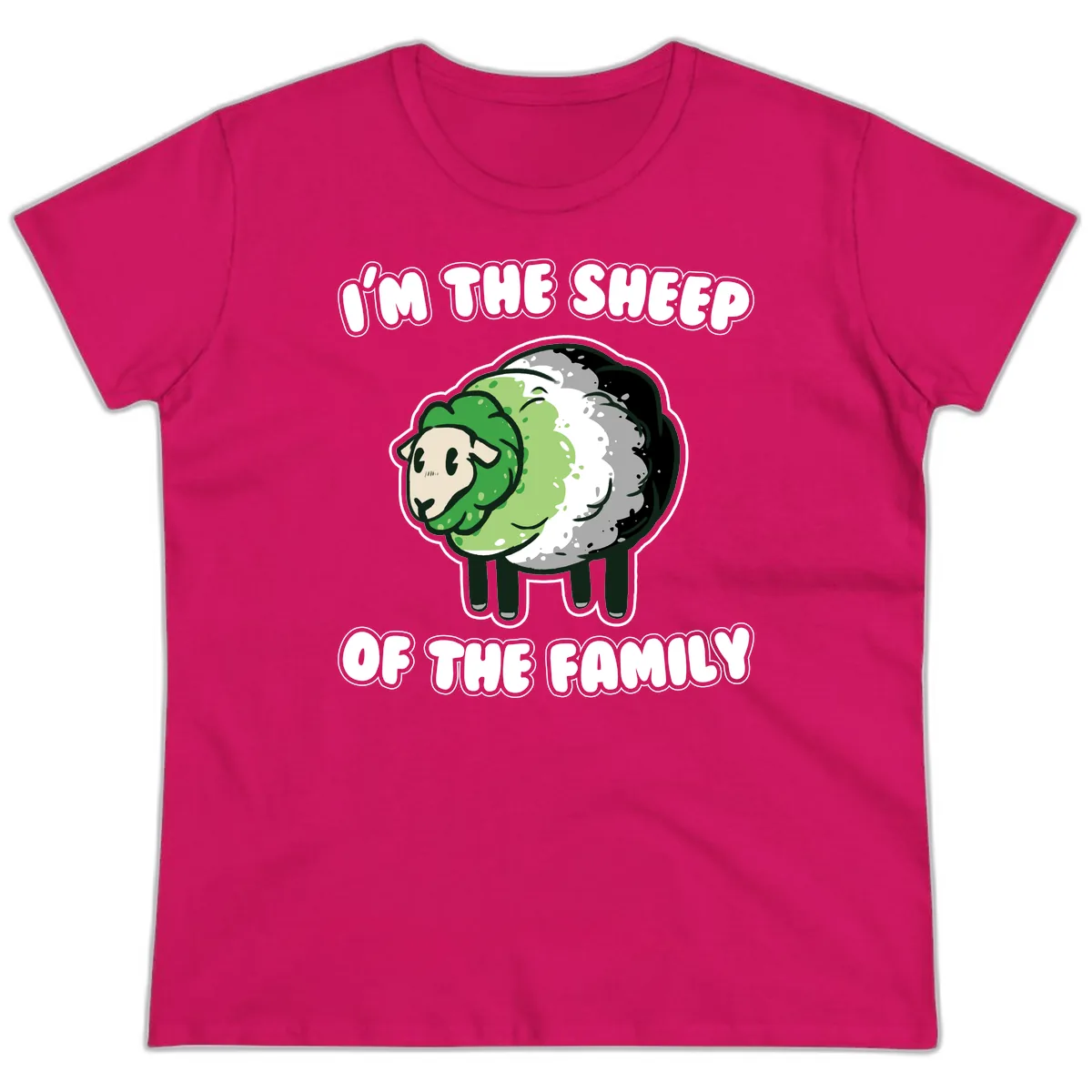 I'm The Sheep Of The Family Ladies Tee in Heliconia