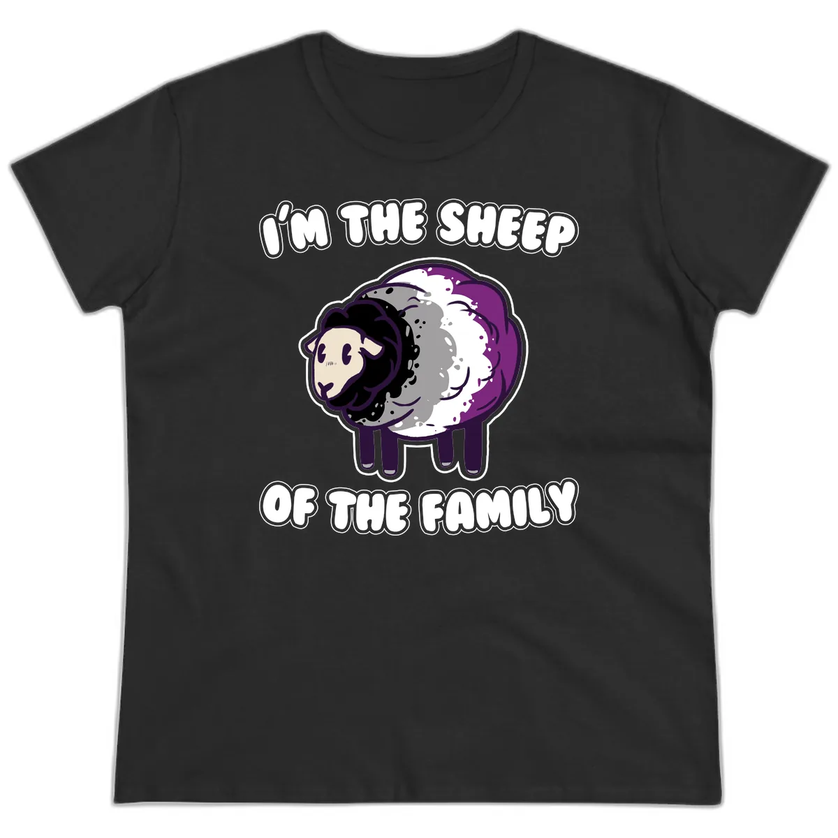 I'm The Sheep Of The Family Ladies Tee in Black
