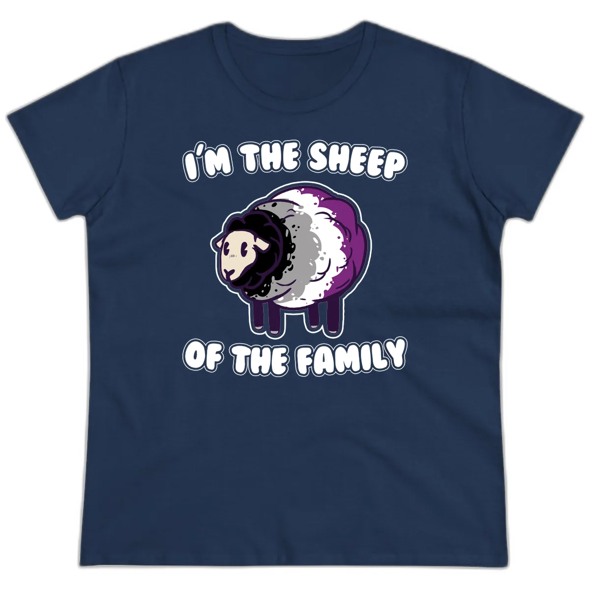 I'm The Sheep Of The Family Ladies Tee in Navy