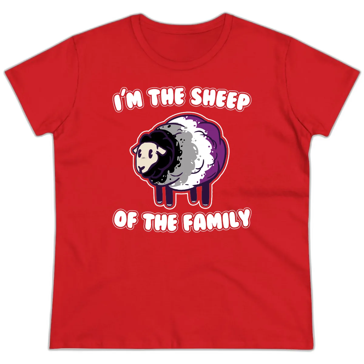 I'm The Sheep Of The Family Ladies Tee in Red