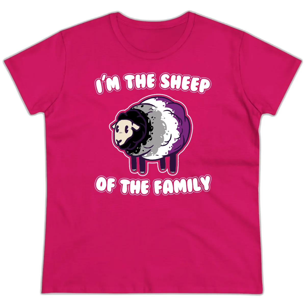 I'm The Sheep Of The Family Ladies Tee in Heliconia