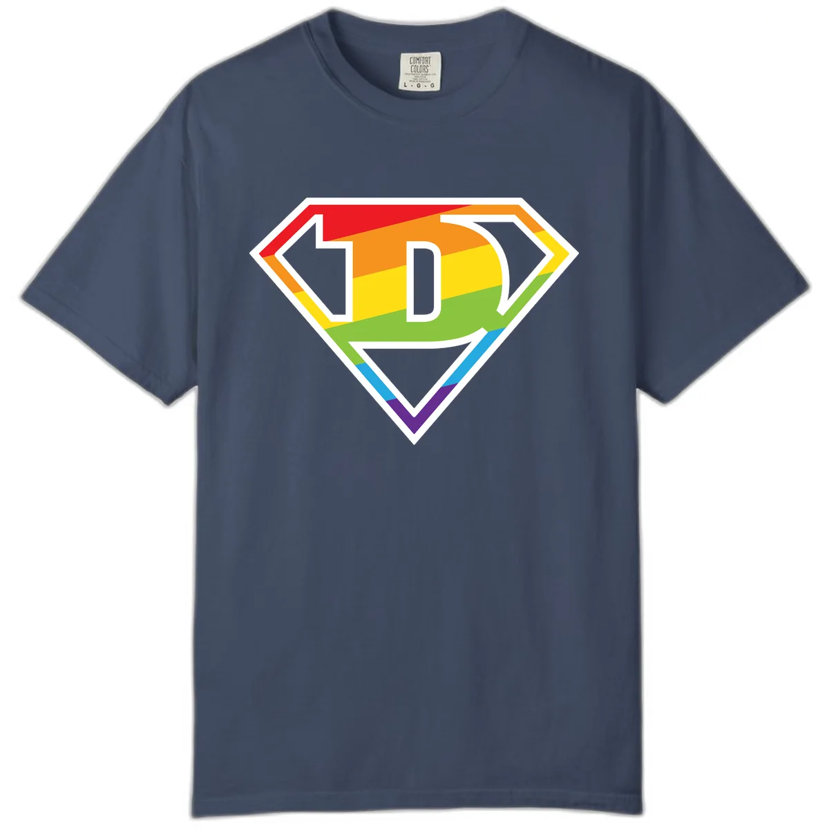 Rainbow Pride Power Shield Comfort Color in Midnight