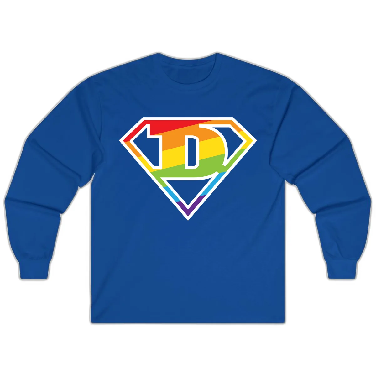 Rainbow Pride Power Shield Long Sleeve in Royal