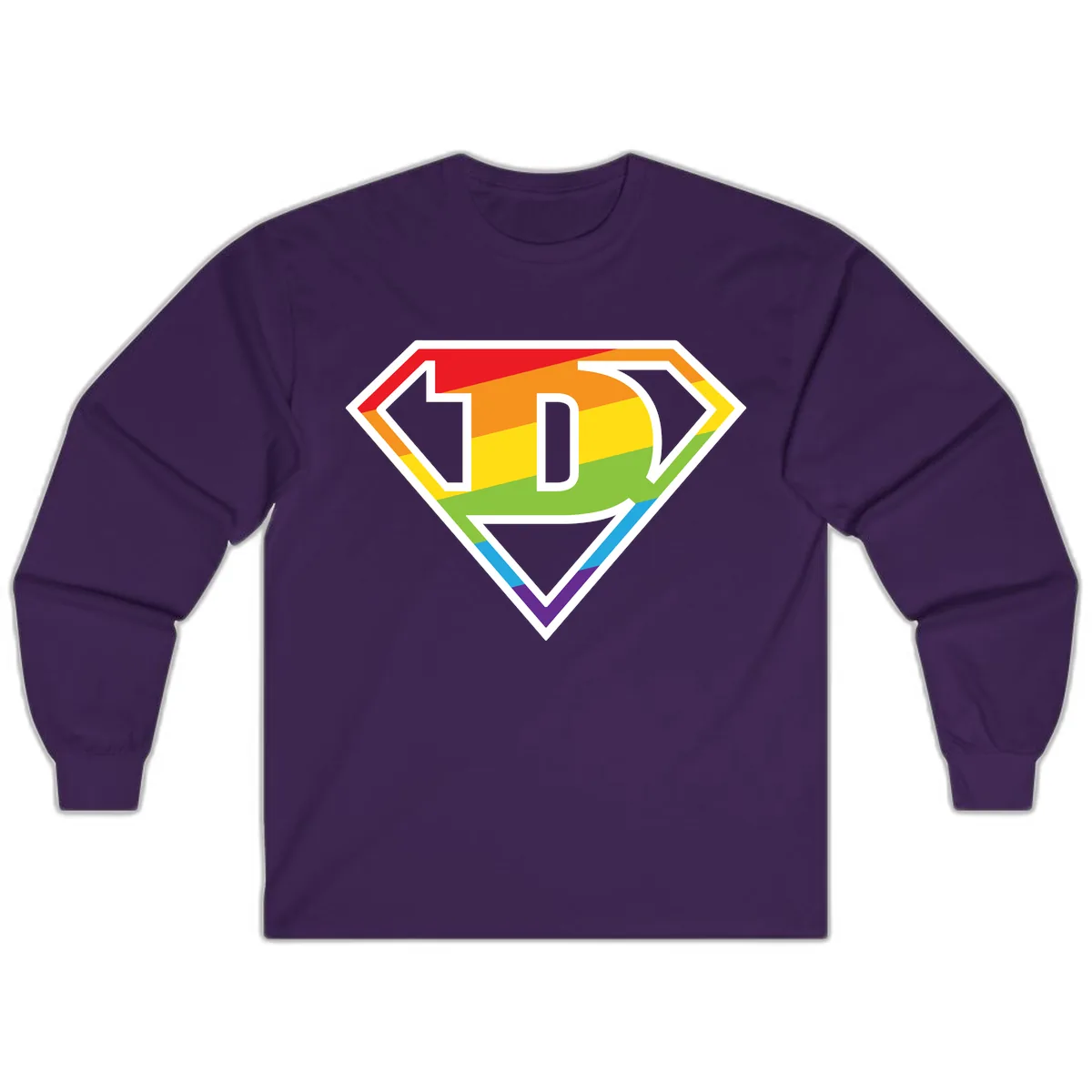 Rainbow Pride Power Shield Long Sleeve in Purple