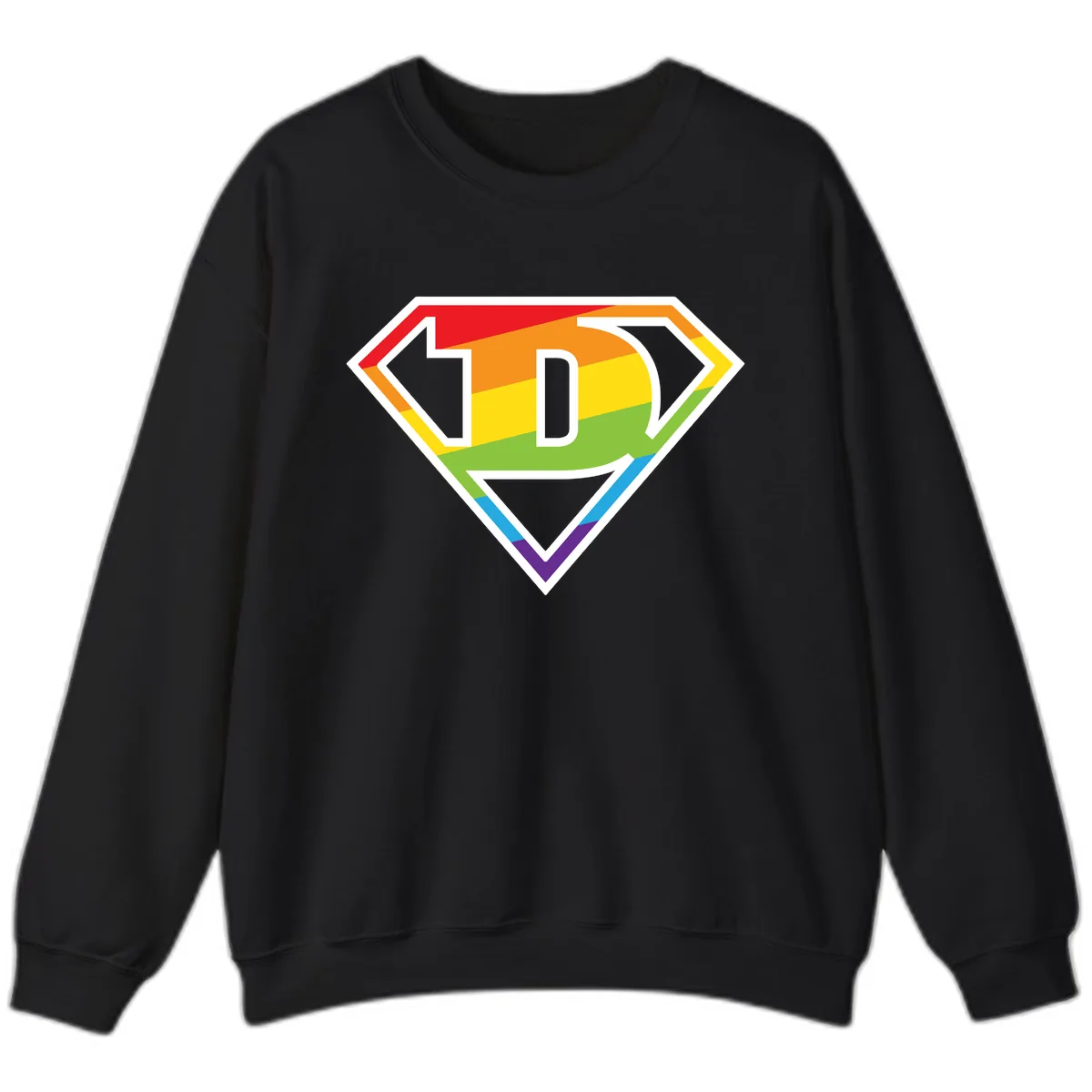 Rainbow Pride Power Shield Sweatshirt in Black