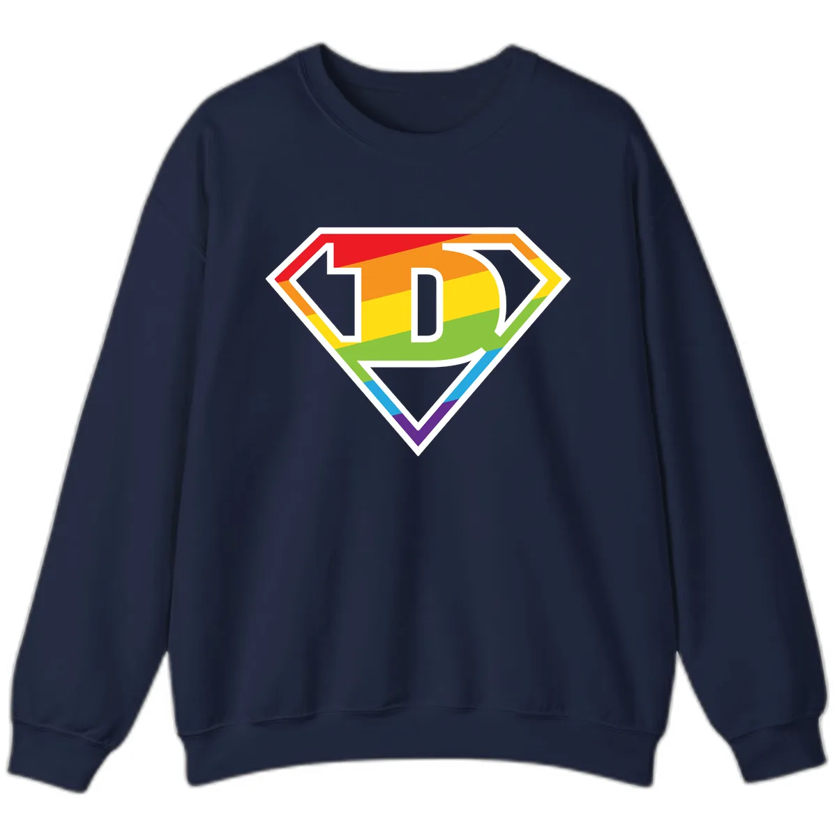 Rainbow Pride Power Shield Sweatshirt in Navy