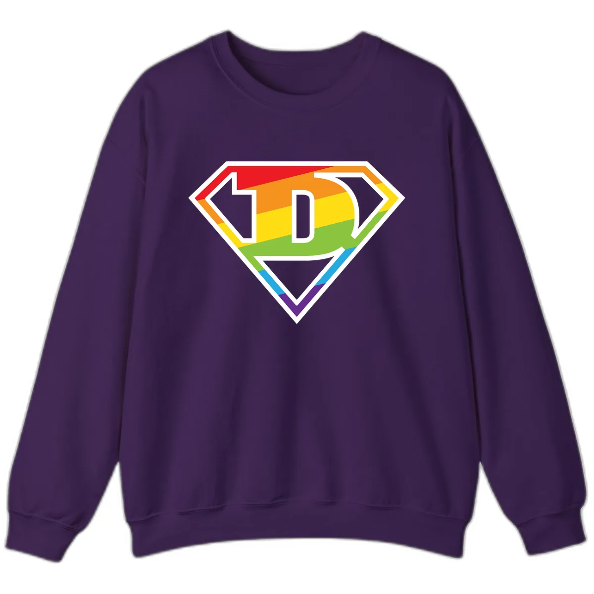 Rainbow Pride Power Shield Sweatshirt in Purple