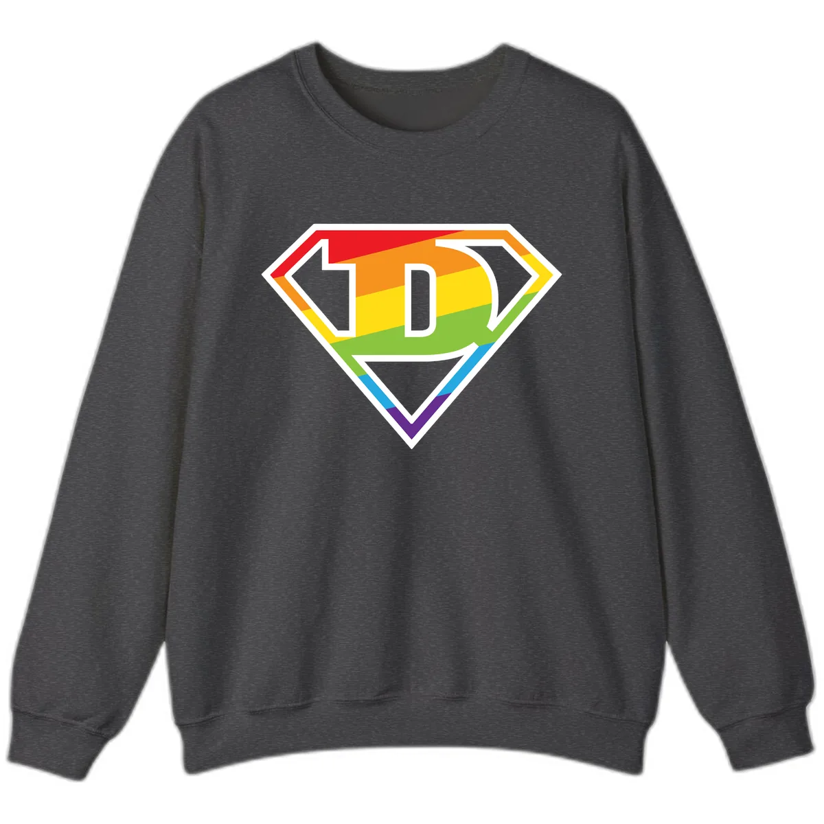 Rainbow Pride Power Shield Sweatshirt in Dark Heather