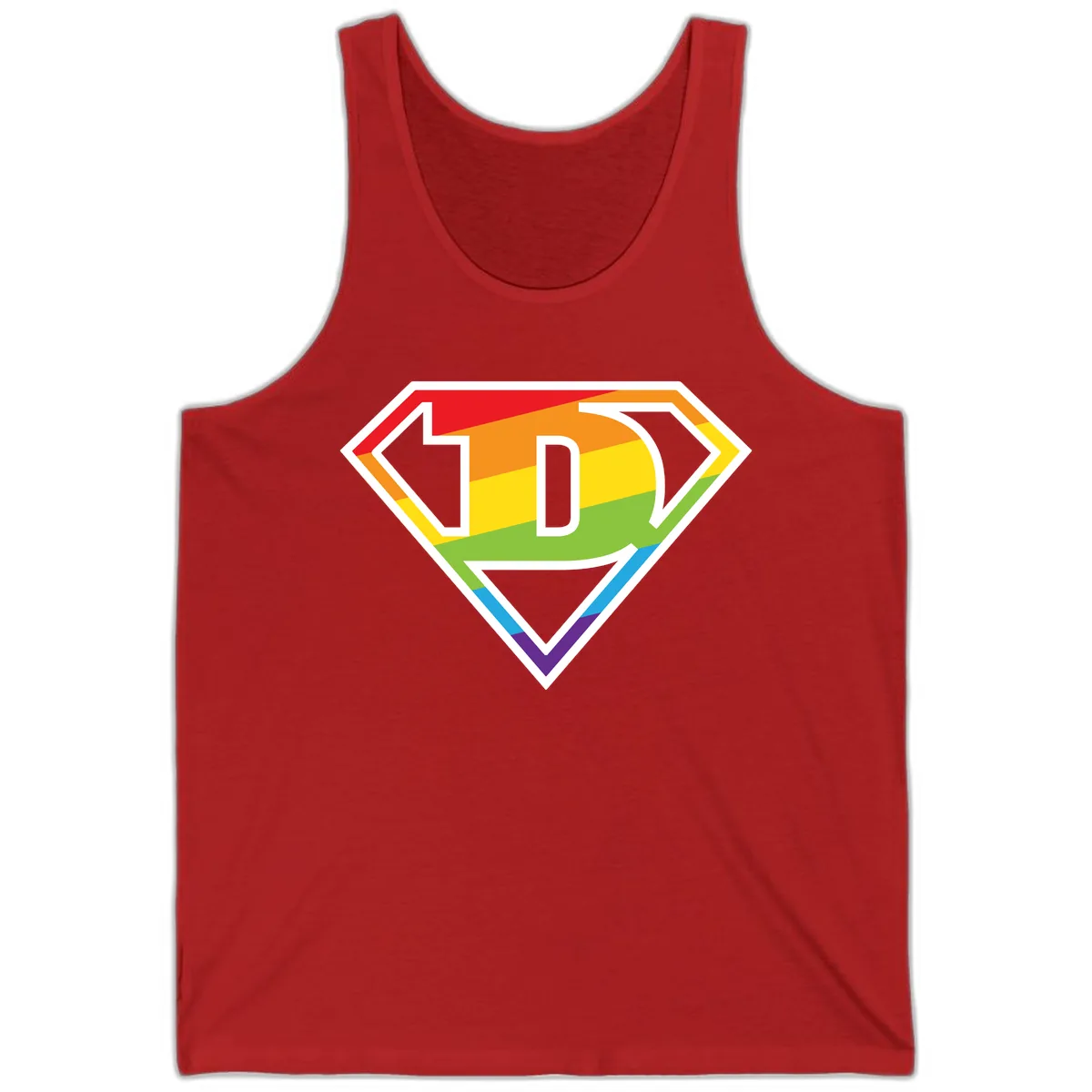 Rainbow Pride Power Shield Tank in Red