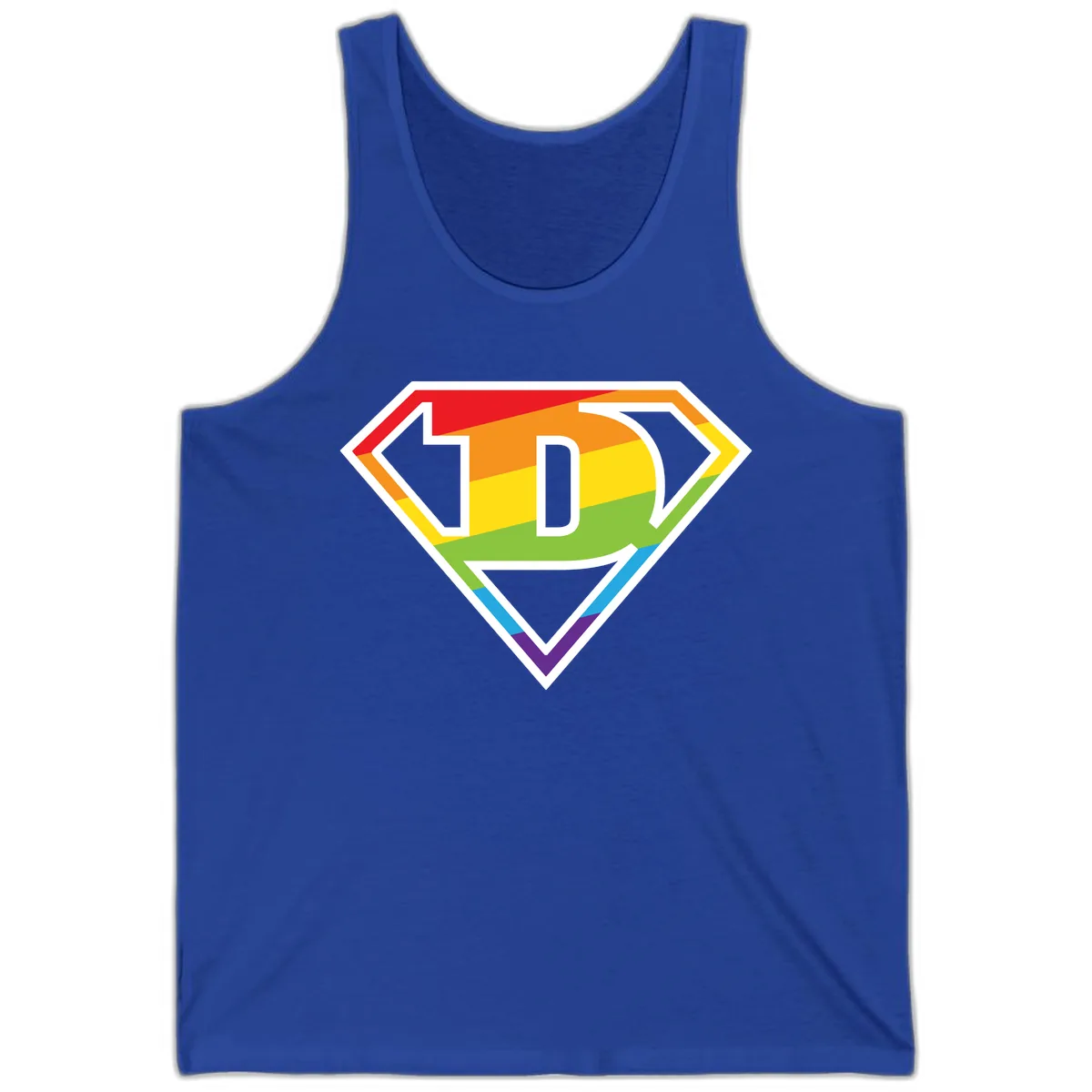 Rainbow Pride Power Shield Tank in True Royal