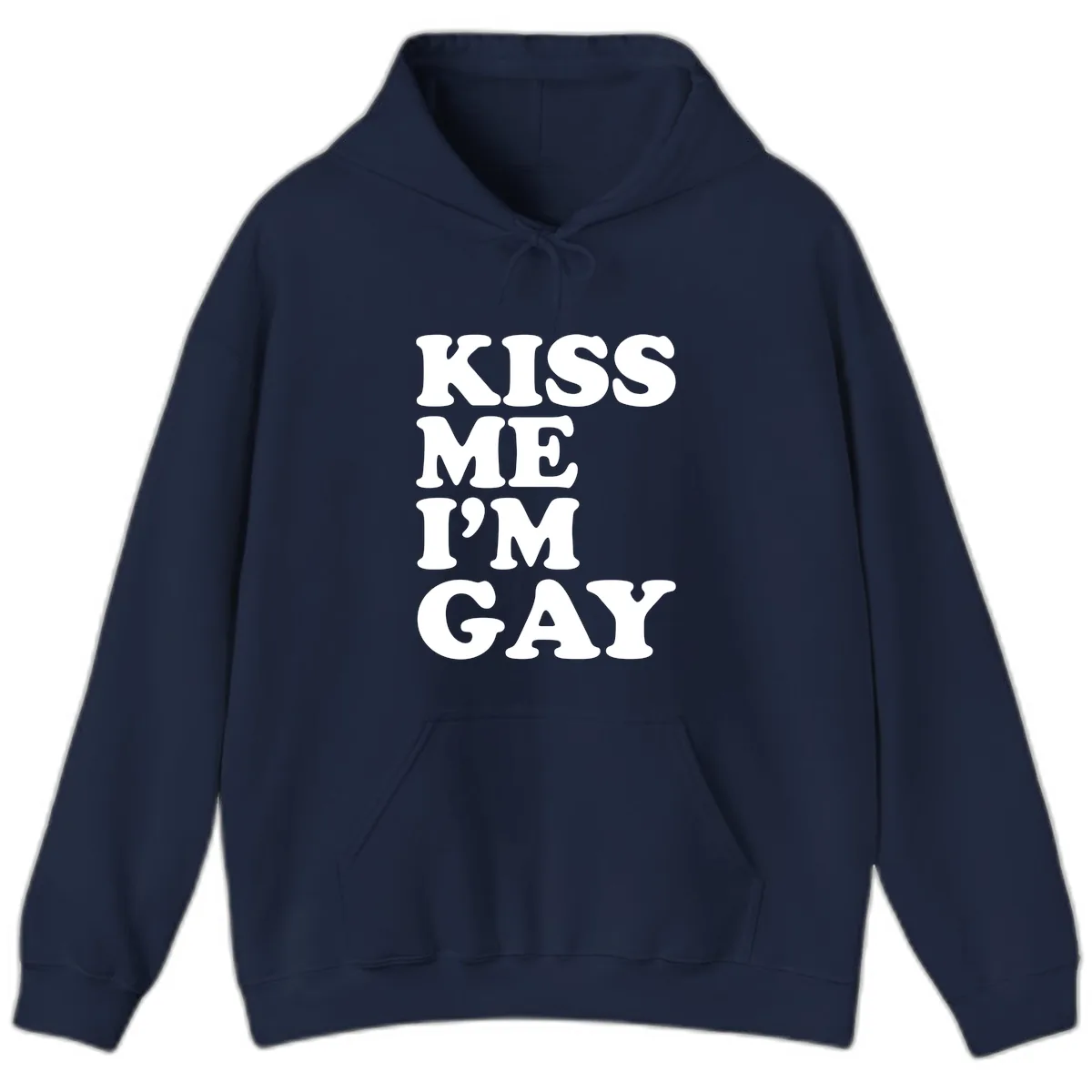 Kiss Me I'm Gay Hoodie in Navy