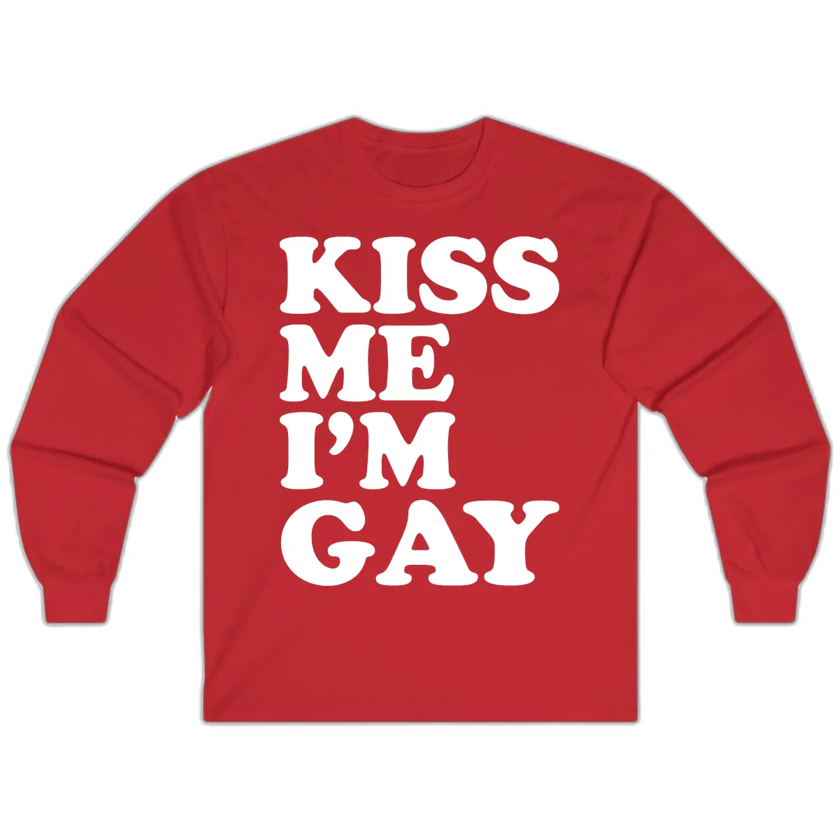 Kiss Me I'm Gay Long Sleeve in Red